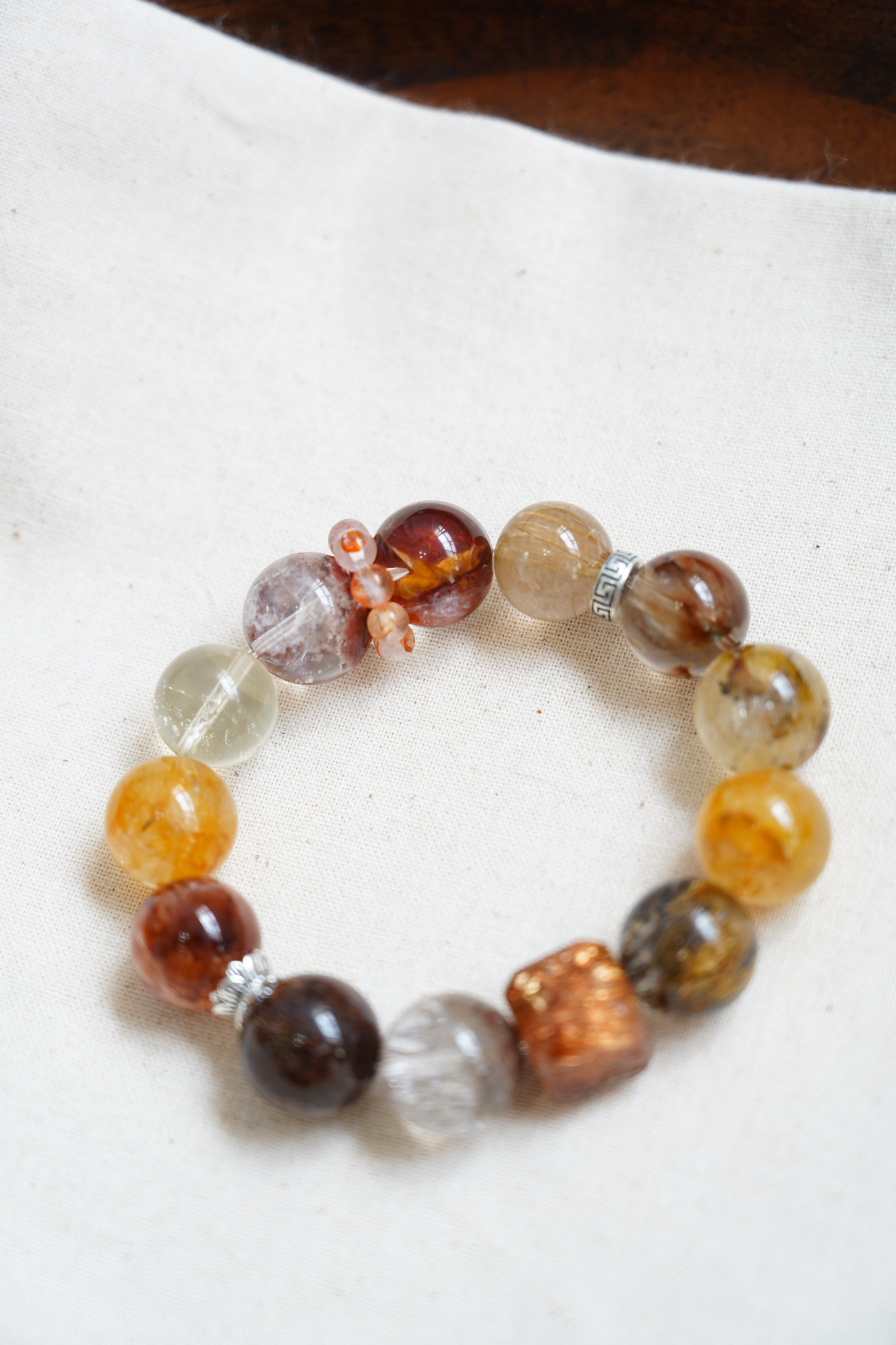 Autumn Vibe Collection Crystal Bracelets | Rutile Quartz • Hematoid Quartz • Garden Quartz • Mud Skeletal Quartz