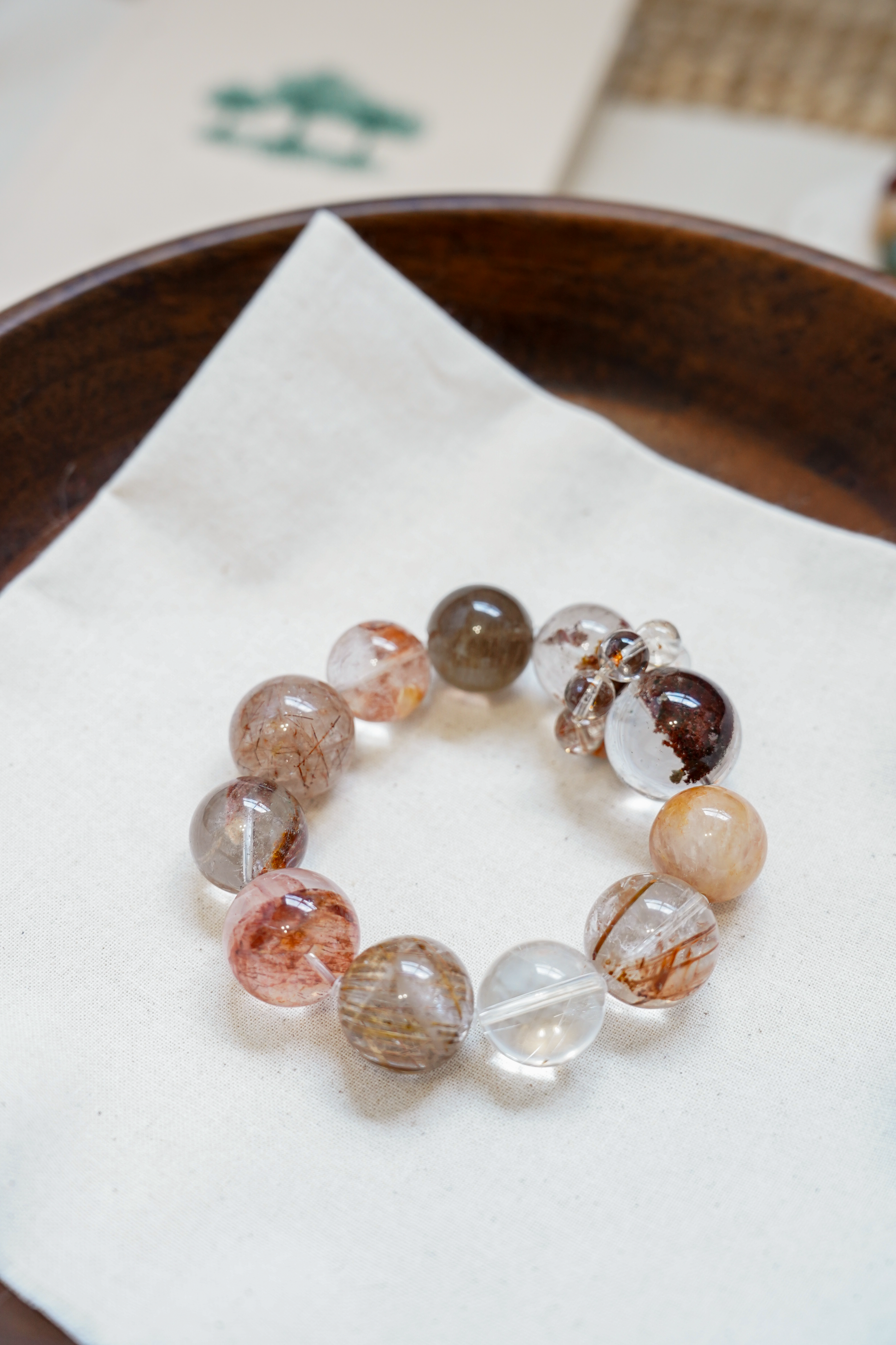 Autumn Vibe Collection Crystal Bracelets | Rutile Quartz • Hematoid Quartz • Garden Quartz • Mud Skeletal Quartz